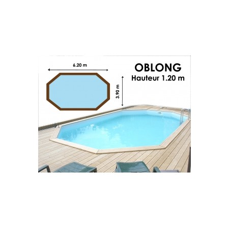 OBLONG L6,20m x l3,90m x H1,20 Margelles en pin du Nord rouge