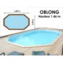 OBLONG L6,20m x l3,90m x H 146 Margelles en pin du Nord rouge