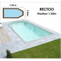 RECTOO L7,60m x l3,90m x H1,33m Margelles en bois exotique